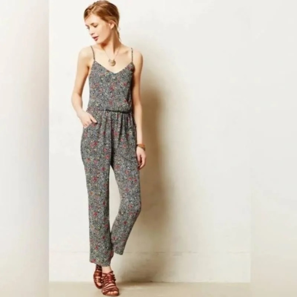 Anthropologie Elevenses Peonia jumpsuit